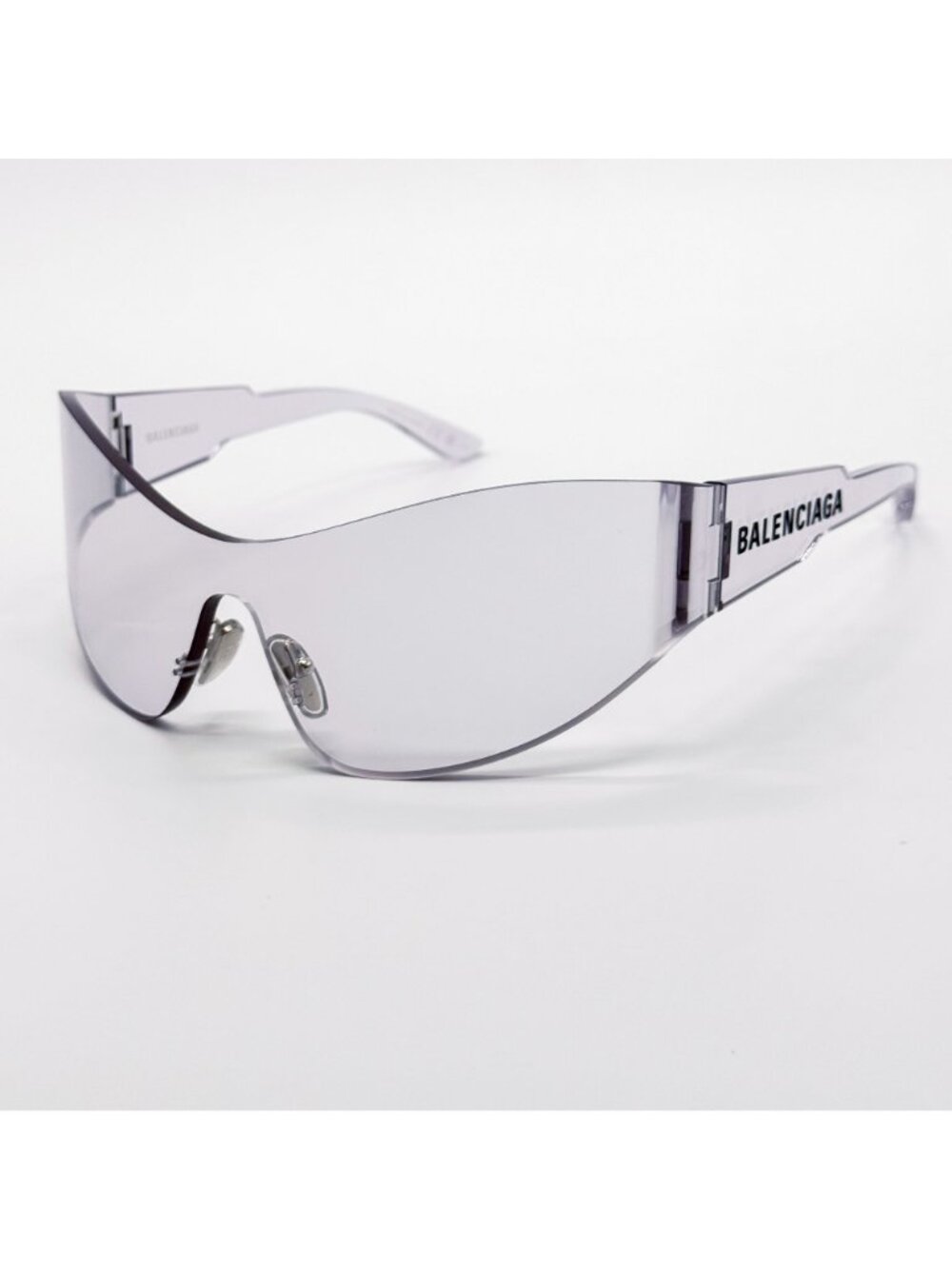 NEW BALENCIAGA BB0257S 002 SUNGLASSES CLEAR SHIELD UNISEX EYEWEAR BALENCIAGA - Picture 3 of 11
